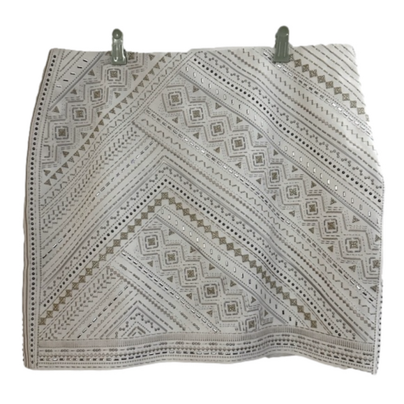 NWT WHBM White House Black Market Embroidered Embellished Metallic Skirt - Sz 14 - Picture 1 of 5